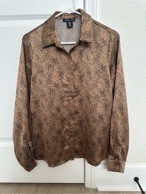 Sincerely Jules Tan & Black Animal Print Button-Up Blouse